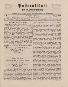 Pastoralblatt für die Diözese Ermland, 16.Jahrgang, 1. April 1884. Nr 4