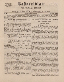 Pastoralblatt für die Diözese Ermland, 16.Jahrgang, 1. August 1884. Nr 8