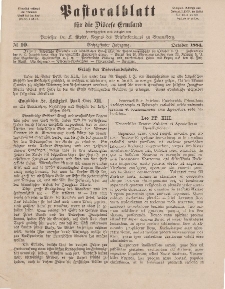 Pastoralblatt für die Diözese Ermland, 16.Jahrgang, 1. Oktober 1884. Nr 10