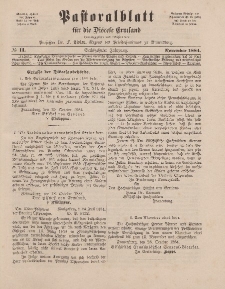 Pastoralblatt für die Diözese Ermland, 16.Jahrgang, 1. November 1884. Nr 11