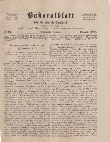 Pastoralblatt für die Diözese Ermland, 16.Jahrgang, 1. Dezember 1884. Nr 12