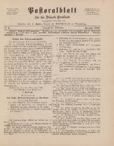 Pastoralblatt für die Diözese Ermland, 19.Jahrgang, 1. Januar 1887. Nr 1