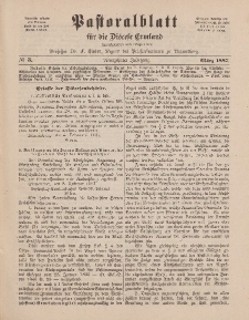 Pastoralblatt für die Diözese Ermland, 19.Jahrgang, 1. März 1887. Nr 3
