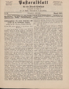 Pastoralblatt für die Diözese Ermland, 19.Jahrgang, 1. August 1887. Nr 8