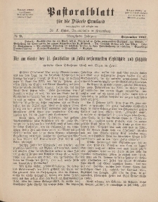 Pastoralblatt für die Diözese Ermland, 19.Jahrgang, 1. September 1887. Nr 9