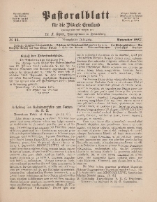 Pastoralblatt für die Diözese Ermland, 19.Jahrgang, 1. November 1887. Nr 11