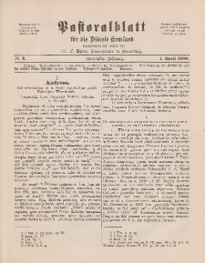 Pastoralblatt für die Diözese Ermland, 20.Jahrgang, 1. April 1888. Nr 4