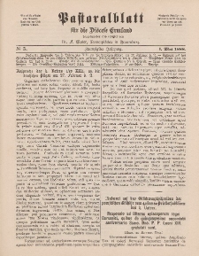 Pastoralblatt für die Diözese Ermland, 20.Jahrgang, 1. Mai 1888. Nr 5