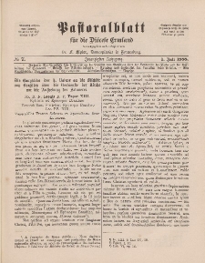 Pastoralblatt für die Diözese Ermland, 20.Jahrgang, 1. Juli 1888. Nr 7