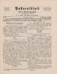 Pastoralblatt für die Diözese Ermland, 20.Jahrgang, 1. September 1888. Nr 9
