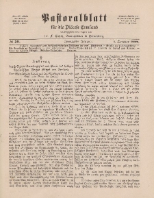 Pastoralblatt für die Diözese Ermland, 20.Jahrgang, 1. Oktober 1888. Nr 10