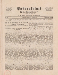 Pastoralblatt für die Diözese Ermland, 27.Jahrgang, 1. Februar 1895, Nr 2.