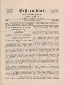 Pastoralblatt für die Diözese Ermland, 27.Jahrgang, 1. April 1895, Nr 4.