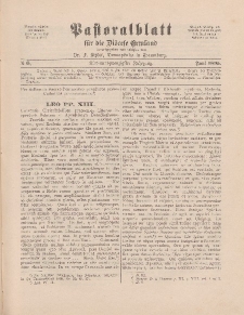 Pastoralblatt für die Diözese Ermland, 27.Jahrgang, 1. Juni 1895, Nr 6.