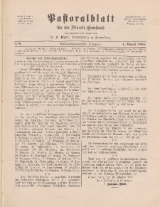 Pastoralblatt für die Diözese Ermland, 27.Jahrgang, 1. August 1895, Nr 8.