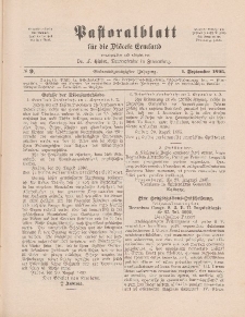 Pastoralblatt für die Diözese Ermland, 27.Jahrgang, 1. September 1895, Nr 9.