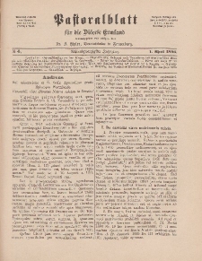 Pastoralblatt für die Diözese Ermland, 28.Jahrgang, 1. April 1896, Nr 4.