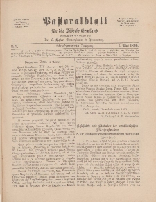Pastoralblatt für die Diözese Ermland, 28.Jahrgang, 1. Mai 1896, Nr 5.