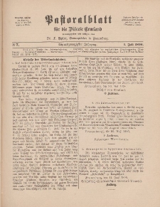 Pastoralblatt für die Diözese Ermland, 28.Jahrgang, 1. Juli 1896, Nr 7.