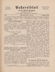 Pastoralblatt für die Diözese Ermland, 28.Jahrgang, 1. August 1896, Nr 8.