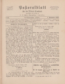 Pastoralblatt für die Diözese Ermland, 28.Jahrgang, 1. November 1896, Nr 11.
