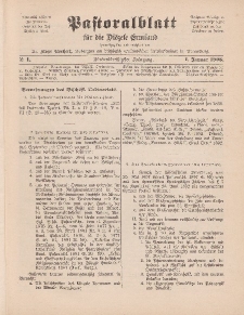 Pastoralblatt für die Diözese Ermland, 35.Jahrgang, 1. Januar 1903, Nr 1.