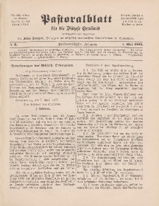 Pastoralblatt für die Diözese Ermland, 35.Jahrgang, 1. Mai 1903, Nr 5.