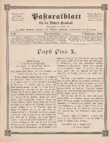 Pastoralblatt für die Diözese Ermland, 35.Jahrgang, 1. September 1903, Nr 9.
