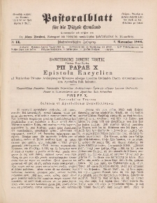 Pastoralblatt für die Diözese Ermland, 35.Jahrgang, 1. November 1903, Nr 11.