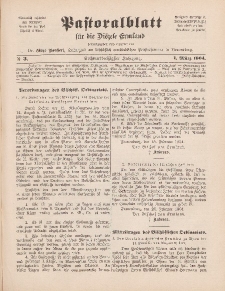 Pastoralblatt für die Diözese Ermland, 36.Jahrgang, 1. März 1904, Nr 3.