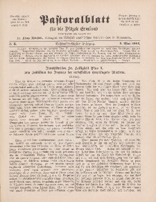 Pastoralblatt für die Diözese Ermland, 36.Jahrgang, 1. Mai 1904, Nr 5.