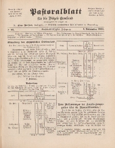 Pastoralblatt für die Diözese Ermland, 36.Jahrgang, 1. November 1904, Nr 11.