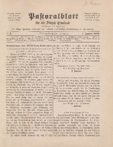 Pastoralblatt für die Diözese Ermland, 37.Jahrgang, 1. Januar 1905, Nr 1.