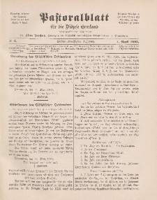 Pastoralblatt für die Diözese Ermland, 37.Jahrgang, 1. April 1905, Nr 4.