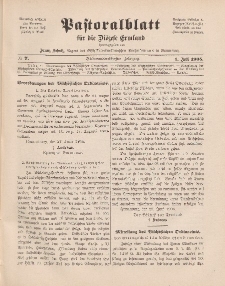 Pastoralblatt für die Diözese Ermland, 37.Jahrgang, 1. Juli 1905, Nr 7.