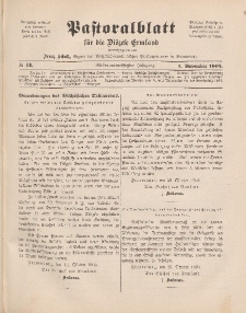 Pastoralblatt für die Diözese Ermland, 37.Jahrgang, 1. November 1905, Nr 11.