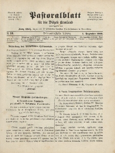 Pastoralblatt für die Diözese Ermland, 37.Jahrgang, 1. Dezember 1905, Nr 12.