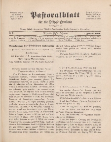 Pastoralblatt für die Diözese Ermland, 38.Jahrgang, 1. Januar 1906, Nr 1.