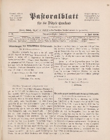 Pastoralblatt für die Diözese Ermland, 38.Jahrgang, 1. Juli 1906, Nr 7.