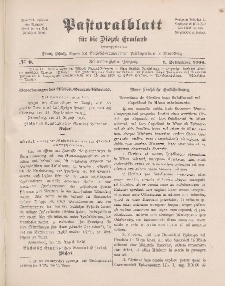 Pastoralblatt für die Diözese Ermland, 38.Jahrgang, 1. September 1906, Nr 9.
