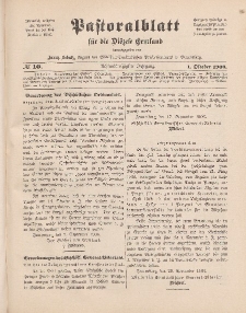 Pastoralblatt für die Diözese Ermland, 38.Jahrgang, 1. Oktober 1906, Nr 10.