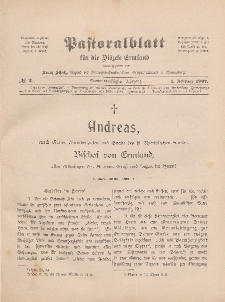 Pastoralblatt für die Diözese Ermland, 39.Jahrgang, 1. Februar 1907, Nr 2.