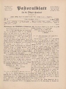 Pastoralblatt für die Diözese Ermland, 39.Jahrgang, 1. April 1907, Nr 4.