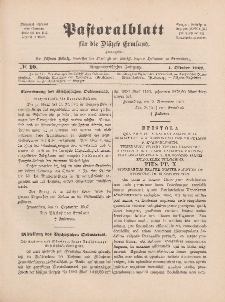Pastoralblatt für die Diözese Ermland, 39.Jahrgang, 1. Oktober 1907, Nr 10.
