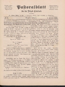 Pastoralblatt für die Diözese Ermland, 40.Jahrgang, 1. Januar 1908, Nr 1.