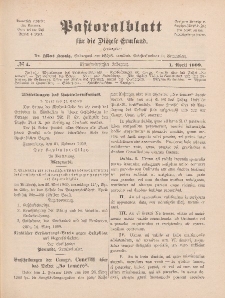 Pastoralblatt für die Diözese Ermland, 41.Jahrgang, 1. April 1909, Nr 4.