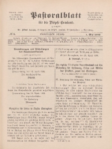 Pastoralblatt für die Diözese Ermland, 41.Jahrgang, 1. Mai 1909, Nr 5.