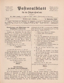 Pastoralblatt für die Diözese Ermland, 41.Jahrgang, 1. September 1909, Nr 9.
