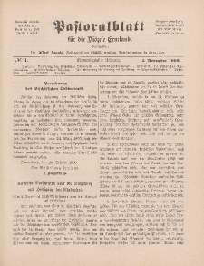 Pastoralblatt für die Diözese Ermland, 41.Jahrgang, 1. November 1909, Nr 11.