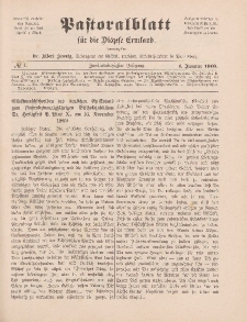Pastoralblatt für die Diözese Ermland, 42.Jahrgang, 1. Januar 1910, Nr 1.